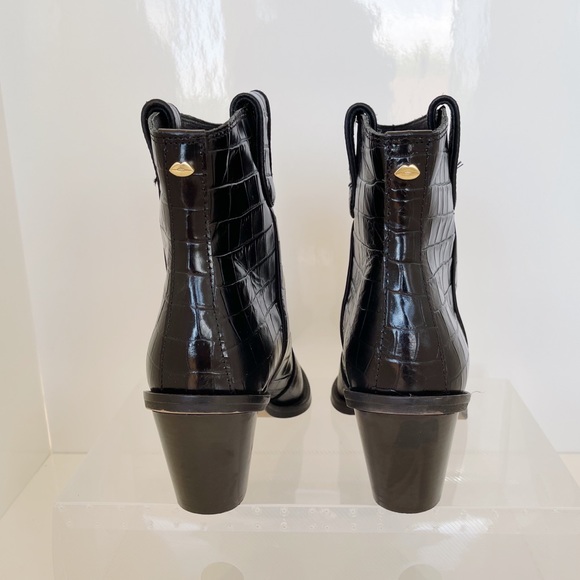 NEW 🔥 Designer Fabienne Chapot Black 💯 %Leather Ankle Boots - Picture 4 of 11